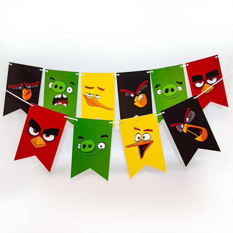 Гирлянда Флажки, Angry Birds, 300 см